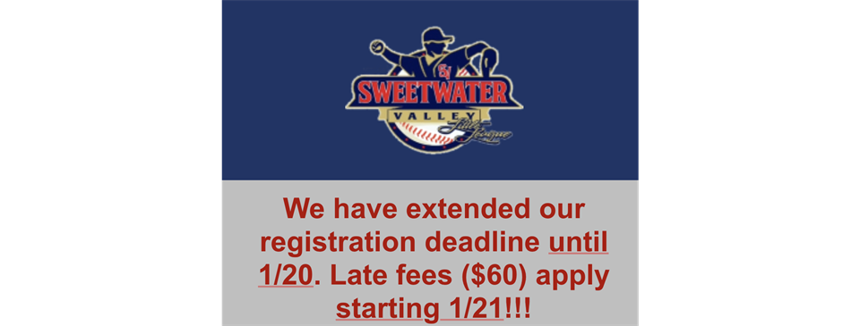 Registration extended! Late fee applies after 1/21 