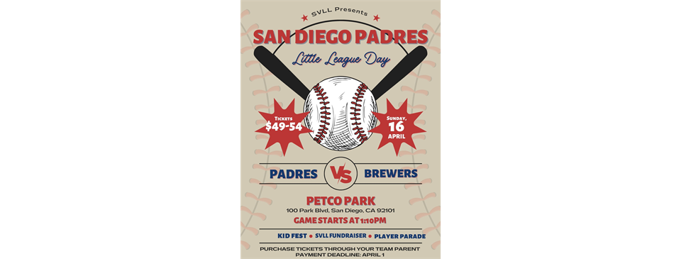 SVLL Padres Little League Day
