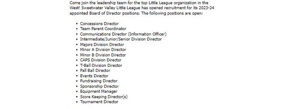 Now recruiting for Appointed Board