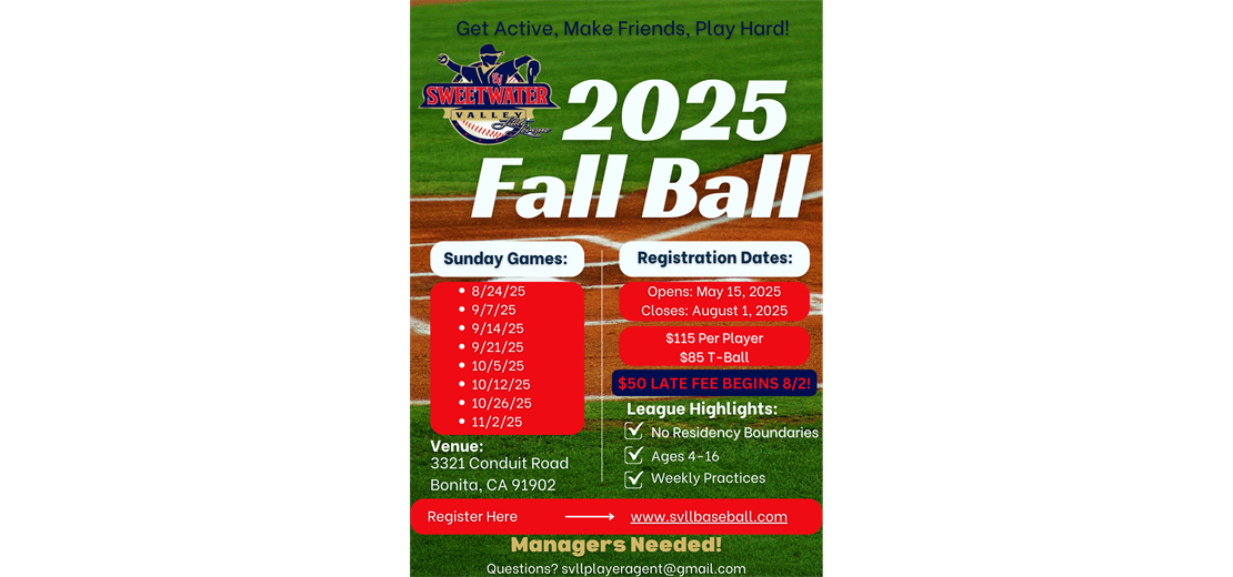 Fall Ball registration is now open