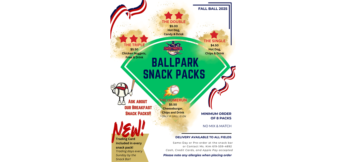 Snack packs now available!