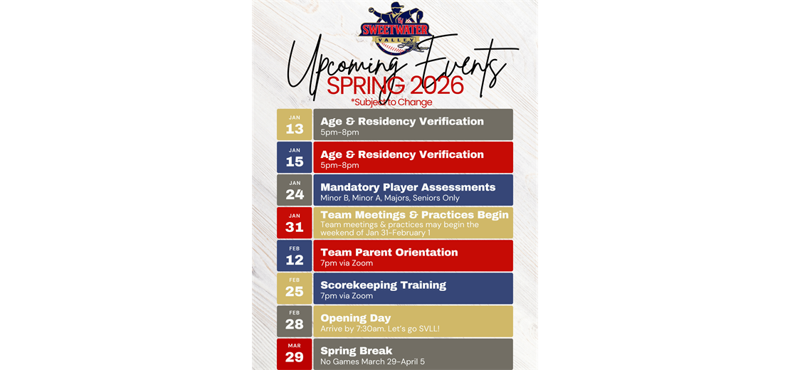Important upcoming dates