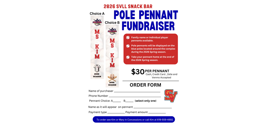 SVLL 2026 Pole Pennants available now