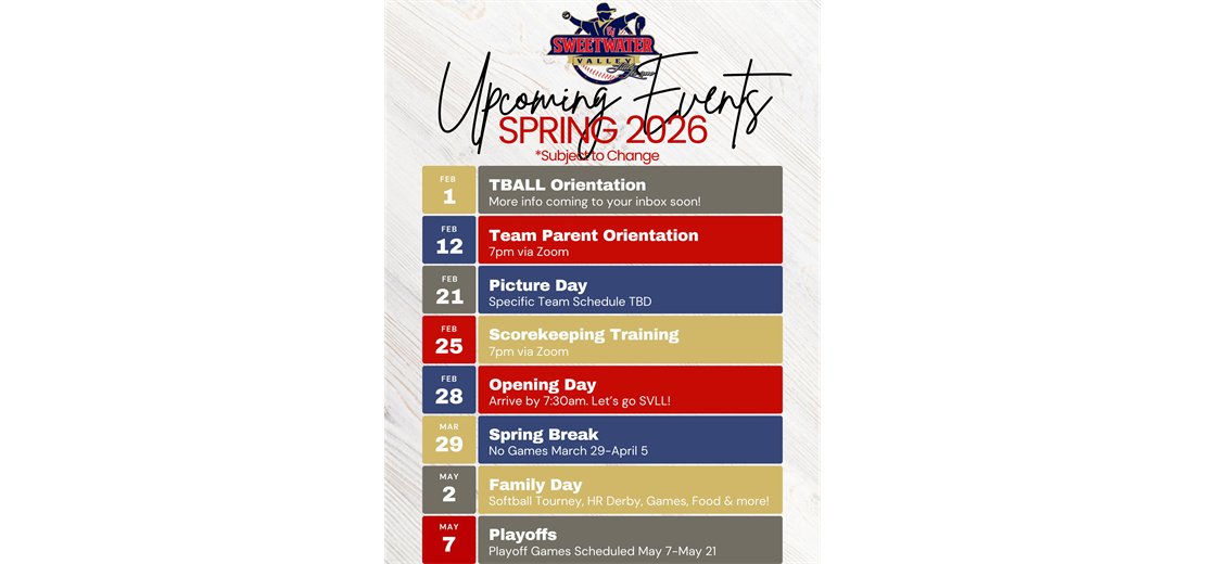 Important upcoming dates