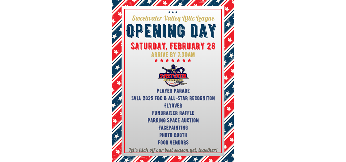Don't miss Opening Day 2/28
